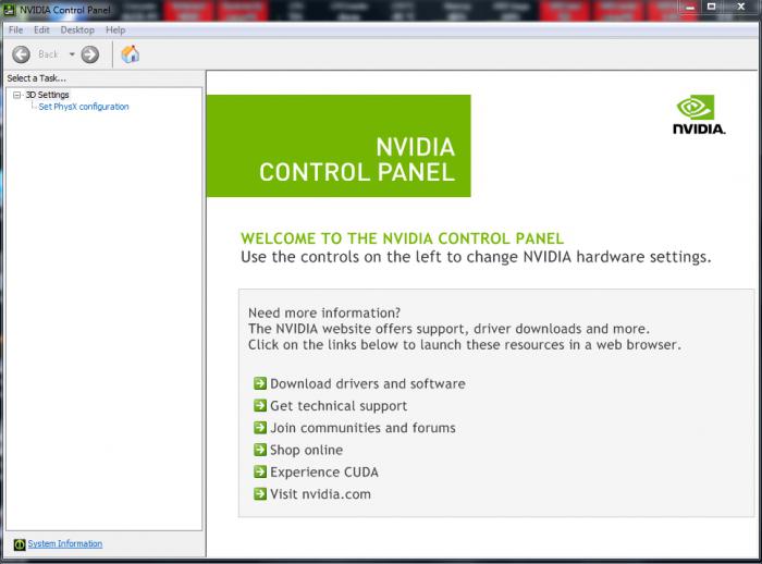 Das NVidia Control Panel ist ein unverzichtbares Attribut der Produkte dieses Herstellers.