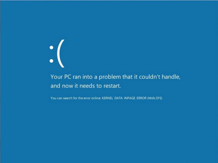Kernel Data Inpage Fehler bei Windows 8 